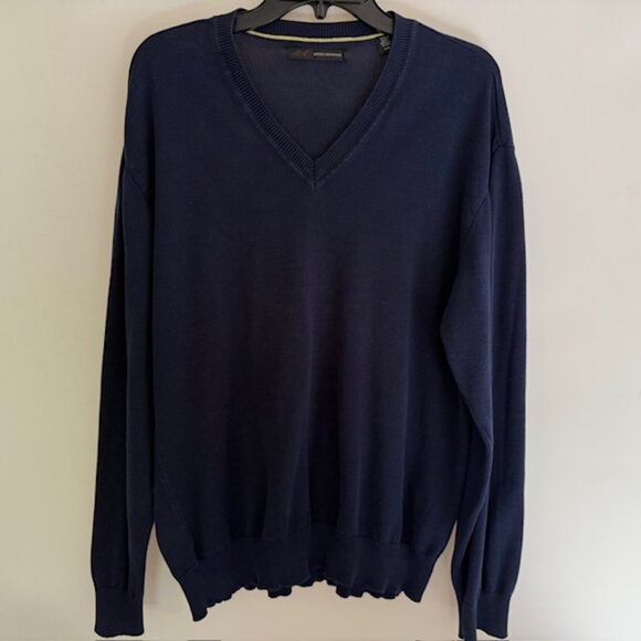 Golf Sweater Greg Norman Blue V Neck Men's Size L Pullover - Picture 1 of 7